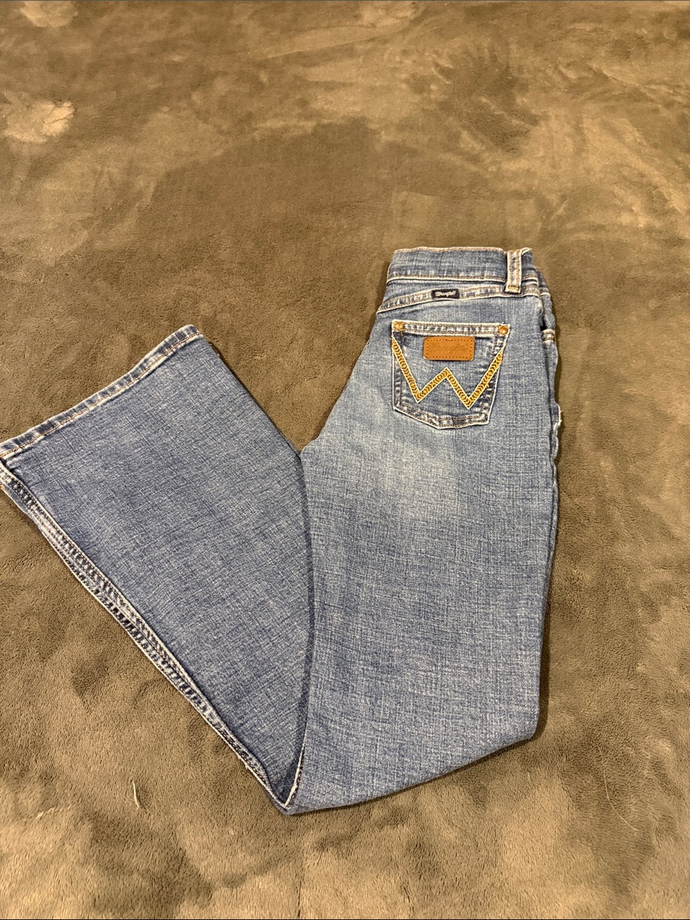 Wrangler Light Blue Kids Bootcut Jeans with Contrast Stitching